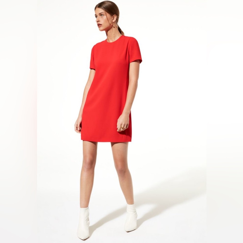 Babaton Patricio Mini Dress‎ Womens 4 Red Good A-Line Career Luxury Classic